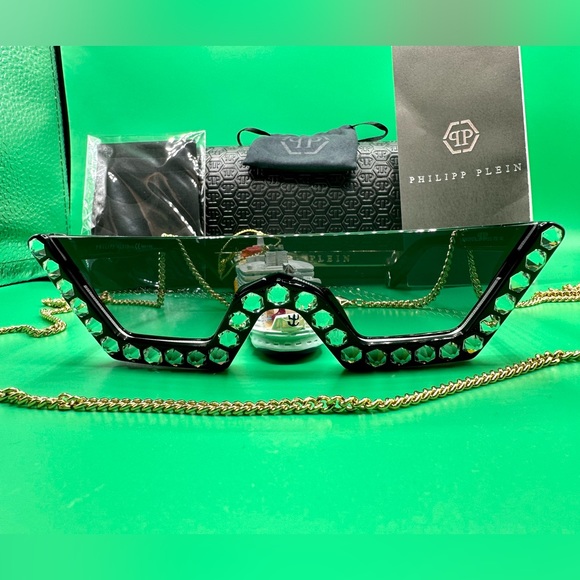 🏆PHILIPP PLEIN Sunglasses Plein Crystal Lux SPP031S Col.0700‼️ - Picture 8 of 16